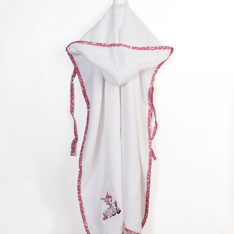 Βρεφική Κάπα (75x85) Dimcol Deer 197 White-Pink