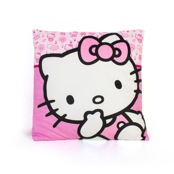 Διακοσμητικό Μαξιλάρι Βελουτέ 2 Όψεων (38x38) Dimcol Hello Kitty Pink