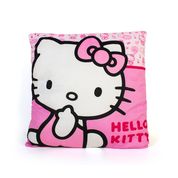 Διακοσμητικό Μαξιλάρι Βελουτέ 2 Όψεων (38x38) Dimcol Hello Kitty Pink