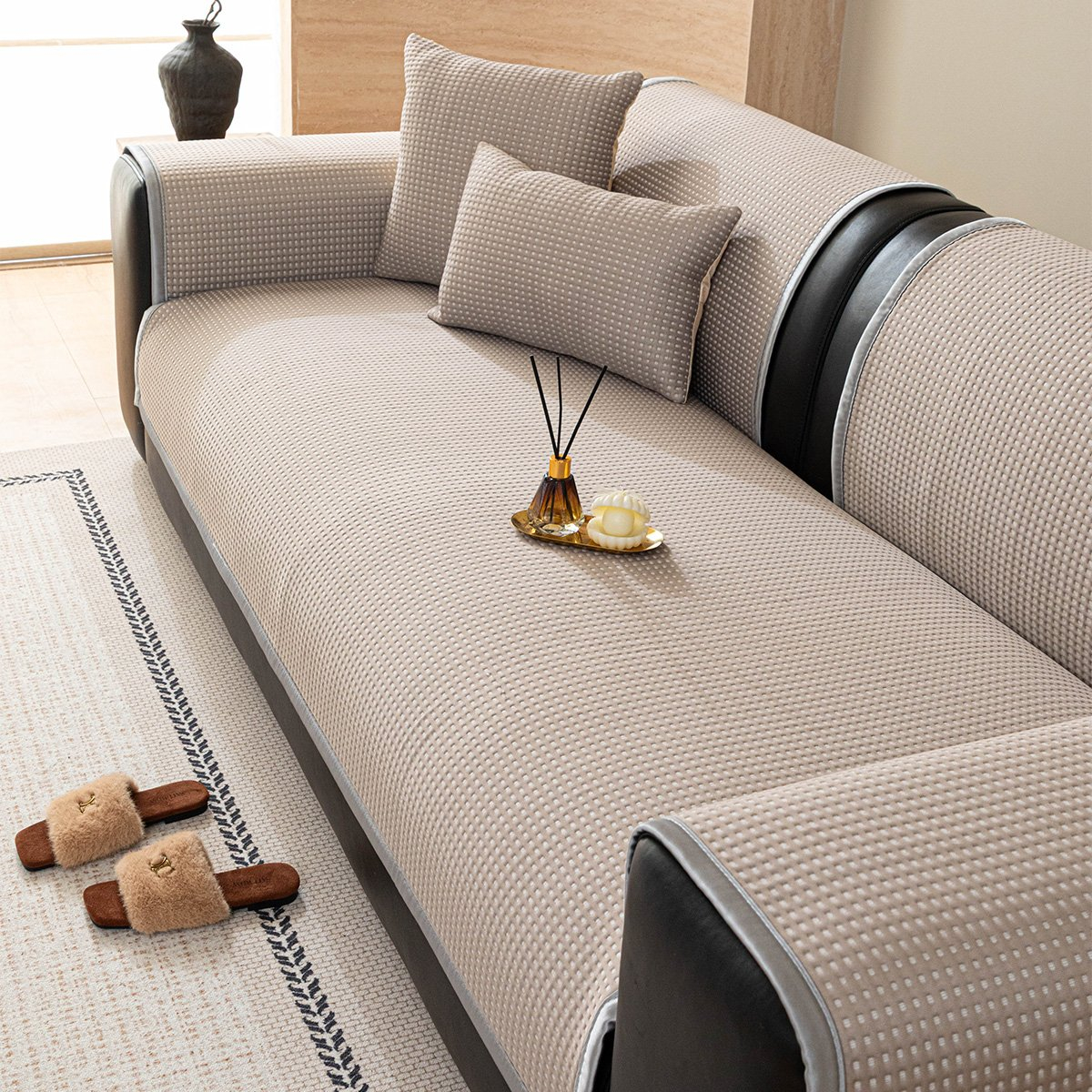 Ανώστρωμα Για Μπράτσο Καναπέ (90x90) Melinen August Taupe