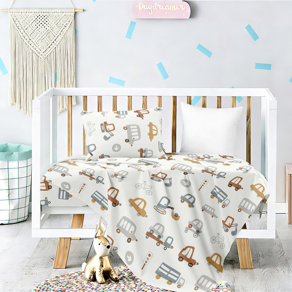 Σεντόνια Κούνιας (Σετ) Melinen Prime Line Baby Let's Ride