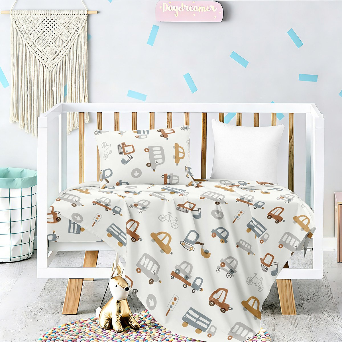 Σεντόνια Κούνιας (Σετ) Melinen Prime Line Baby Let's Ride ΜΕ ΛΑΣΤΙΧΟ 70x140+17 ΜΕ ΛΑΣΤΙΧΟ 70x140+17