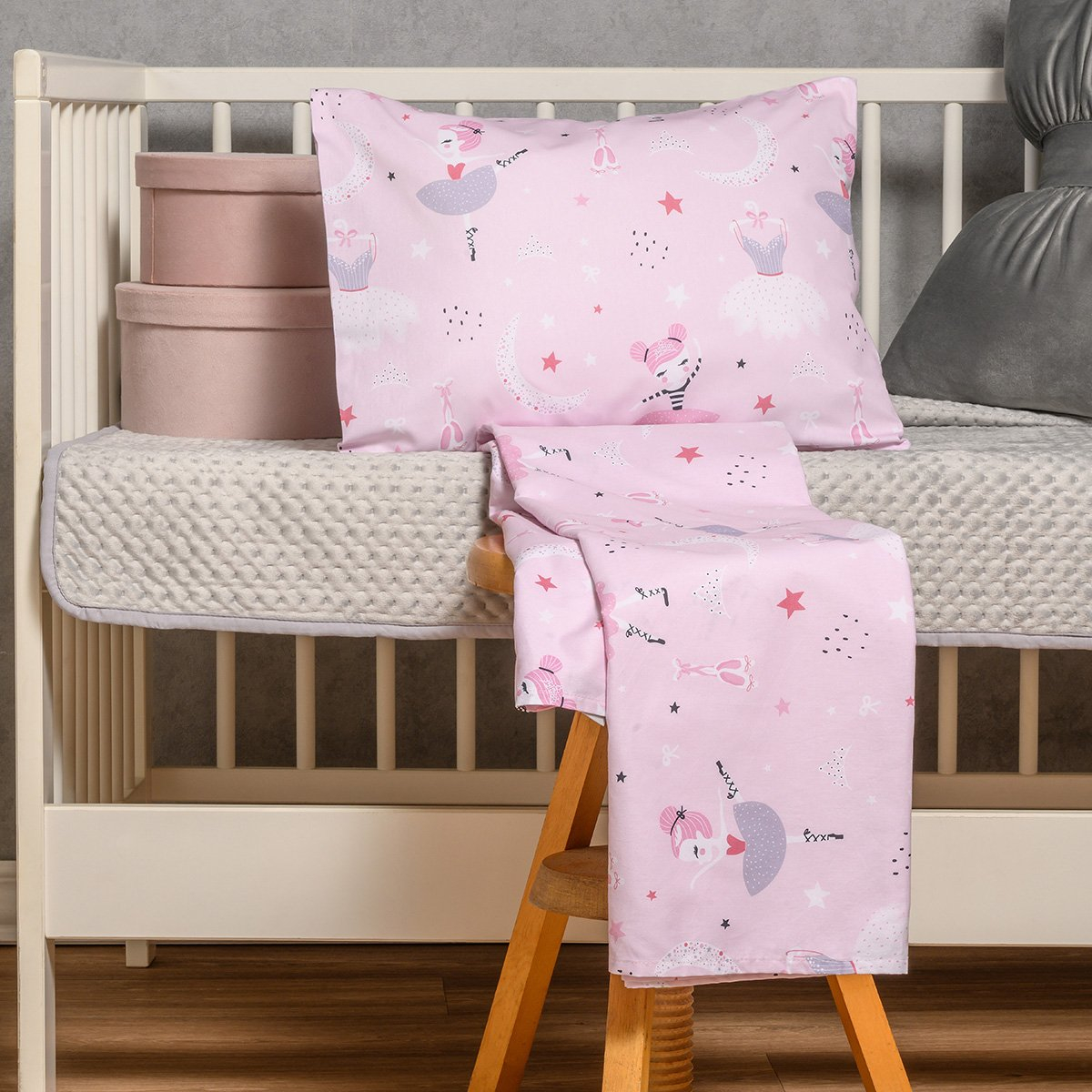Σεντόνια Κούνιας (Σετ) Melinen Prime Line Baby Ballerina Χωρις Λαστιχο 120X170 Home Βρεφικά Προίκα Μωρού Spitishop