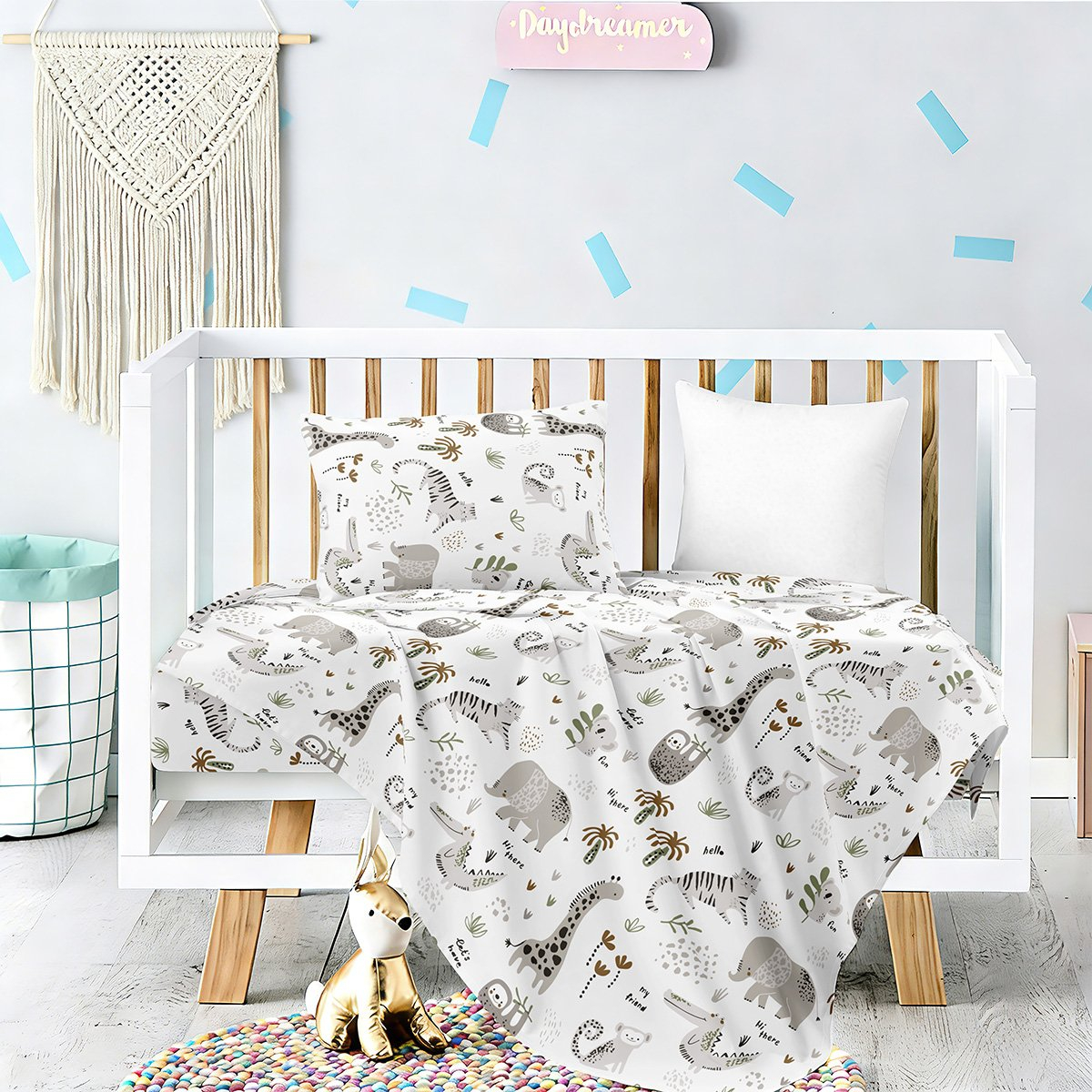 Σεντόνια Κούνιας (Σετ) Melinen Prime Line Baby Jungle ΧΩΡΙΣ ΛΑΣΤΙΧΟ 120x170 ΧΩΡΙΣ ΛΑΣΤΙΧΟ 120x170