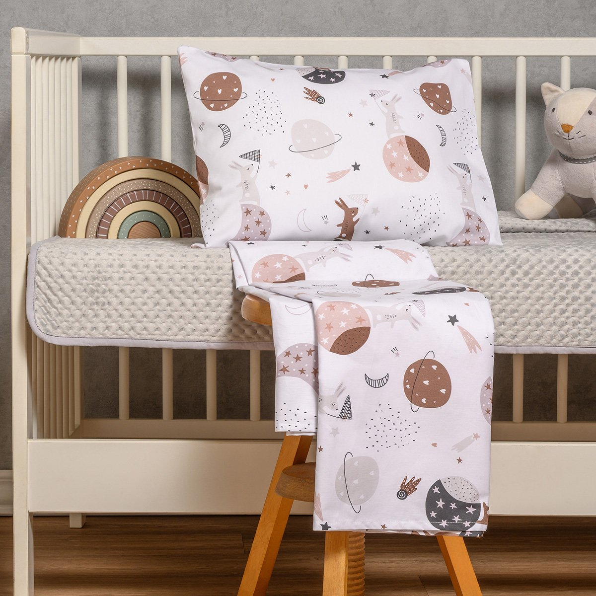 Σεντόνια Κούνιας (Σετ) Melinen Prime Line Baby Universe με Λαστιχο 70X140+17 Home Βρεφικά Προίκα Μωρού Spitishop
