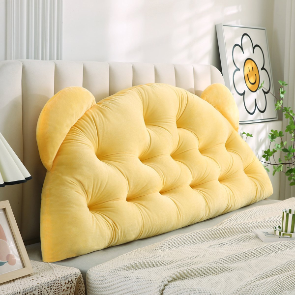 Παιδική Μαξιλάρα Για Κεφαλάρι Κρεβατιού (90x55) Melinen Bear Lemon