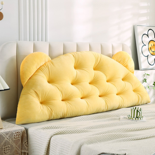 Παιδική Μαξιλάρα Για Κεφαλάρι Κρεβατιού (90x55) Melinen Bear Lemon