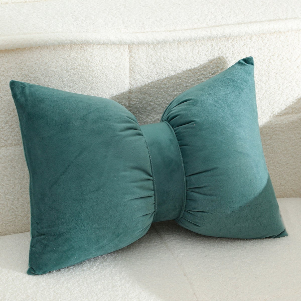 Διακοσμητικό Μαξιλάρι Βελουτέ (35x50) Melinen Bow Petrol