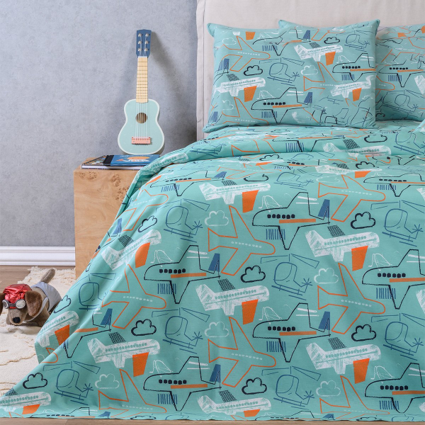 Σεντόνια Μονά (Σετ) Melinen Kids Line Planeur