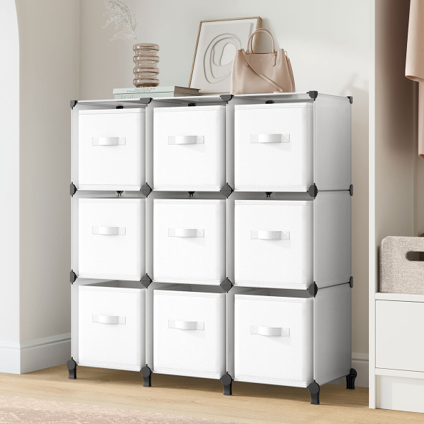 Ραφιέρα Δαπέδου 9 Θέσεων Με Κουτιά Αποθήκευσης Songmics LPC092W01V1