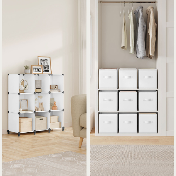 Ραφιέρα Δαπέδου 9 Θέσεων Με Κουτιά Αποθήκευσης Songmics LPC092W01V1