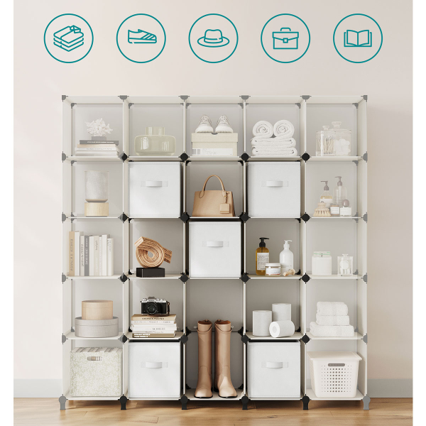 Ραφιέρα Δαπέδου 9 Θέσεων Με Κουτιά Αποθήκευσης Songmics LPC092W01V1