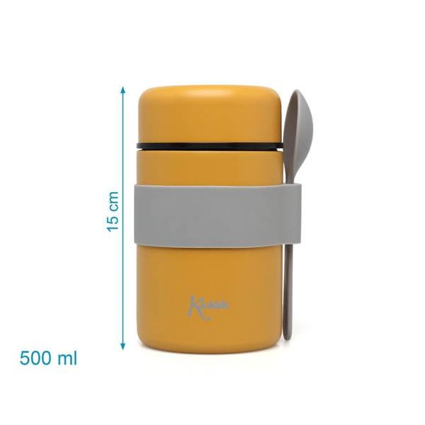 Βρεφικό Θερμός Φαγητού 500ml + Κουτάλι Kiokids Ώχρα 6333