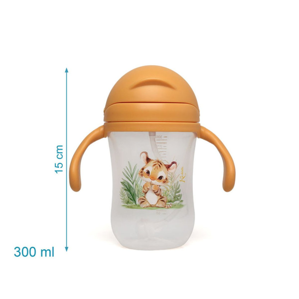 Παγούρι 300ml Με Καλαμάκι Kiokids Λιονταράκι 6334