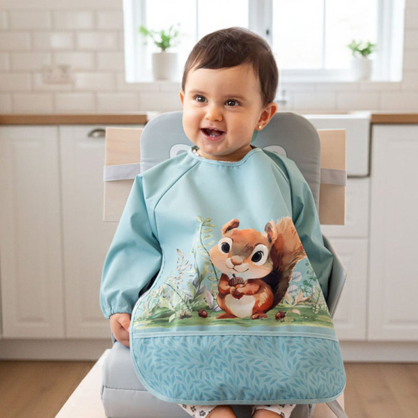 Σαλιάρα Με Μανίκια 4+ Μηνών (43x69) Σκιουράκι 6343