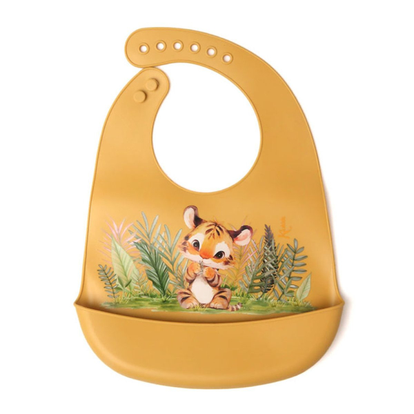 Σαλιάρα Σιλικόνης 4+ Μηνών Kiokids Λιονταράκι 6344