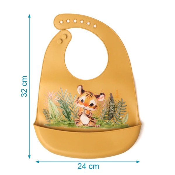 Σαλιάρα Σιλικόνης 4+ Μηνών Kiokids Λιονταράκι 6344