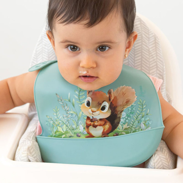 Σαλιάρα Σιλικόνης 4+ Μηνών Kiokids Σκιουράκι 6346