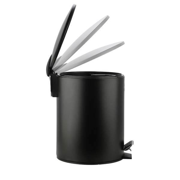 Κάδος Απορριμμάτων Μπάνιου (Φ20x28) Homely 5lt Classic Black Matt 02-3791