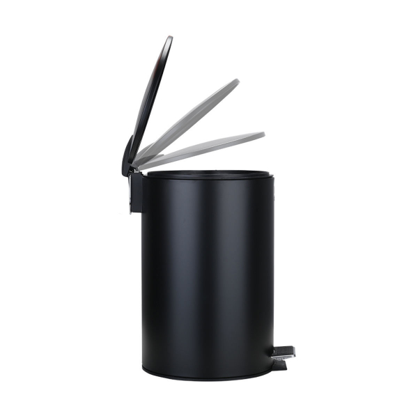 Κάδος Απορριμμάτων Μπάνιου (Φ25x38) Homely 12lt Classic Black Matt 02-7904