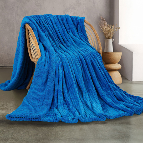 Κουβέρτα Fleece Υπέρδιπλη Με Γουνάκι (220x240) Rythmos Jollein