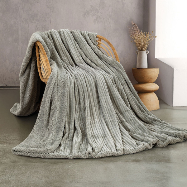 Κουβέρτα Fleece Υπέρδιπλη Με Γουνάκι (220x240) Rythmos Jollein