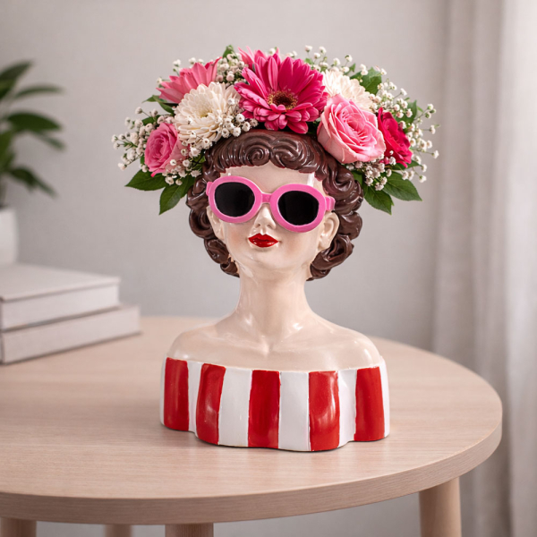 Διακοσμητικό Βάζο (14x9.5x19.5) K-M Pink Sunglasses NB1250770