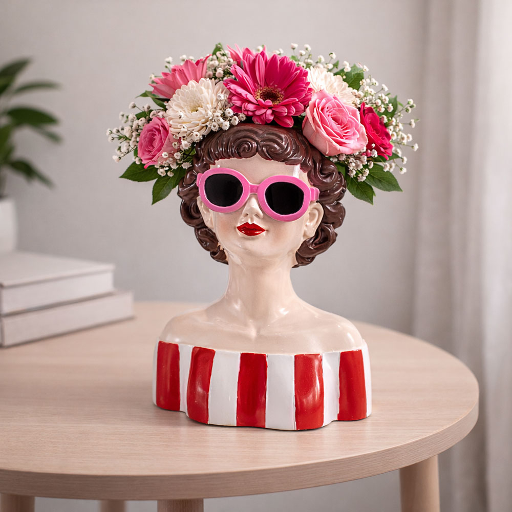 Διακοσμητικό Βάζο (14x9.5x19.5) K-M Pink Sunglasses NB1250770