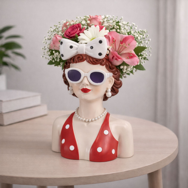 Διακοσμητικό Βάζο (14x9.5x19.5) K-M White Sunglasses NB1250770