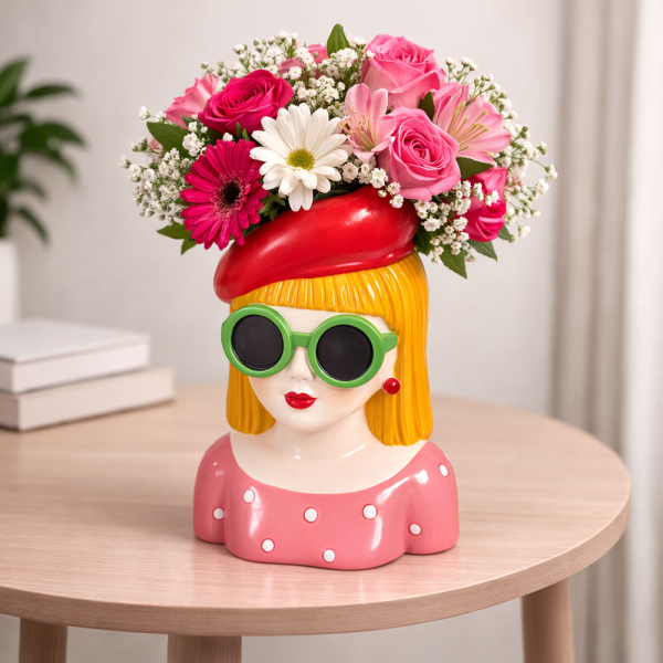 Διακοσμητικό Βάζο (13.8x10.5x19.5) K-M Blonde Hair NB1250780