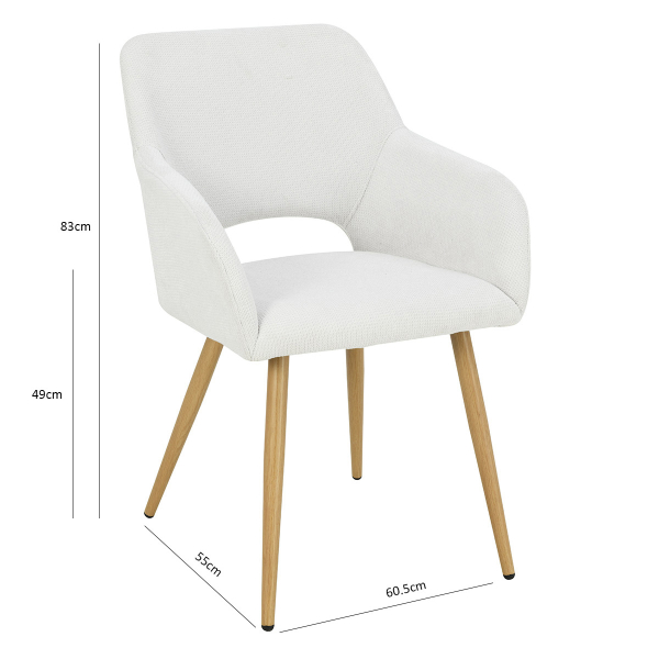 Καρέκλα Τραπεζαρίας (60.5x55x83) Spitishop Tiyana Ecru