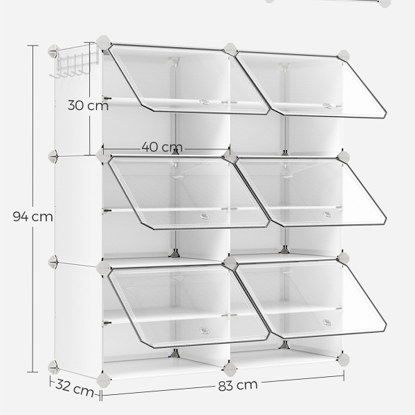 Κουτιά Αποθήκευσης - Παπουτσοθήκη 6τμχ Songmics LPC033WZ02