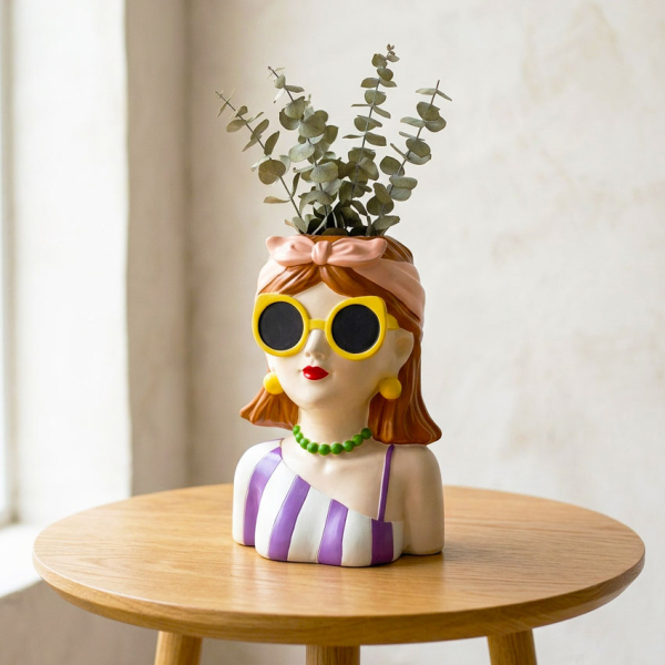 Διακοσμητικό Βάζο (13.8x10.5x19.5) K-M Brown Hair NB1250780