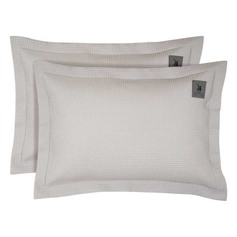 Ζεύγος Μαξιλαροθήκες Καπιτονέ (50x70) Greenwich Polo Club Essential Dots 3977 L.Grey