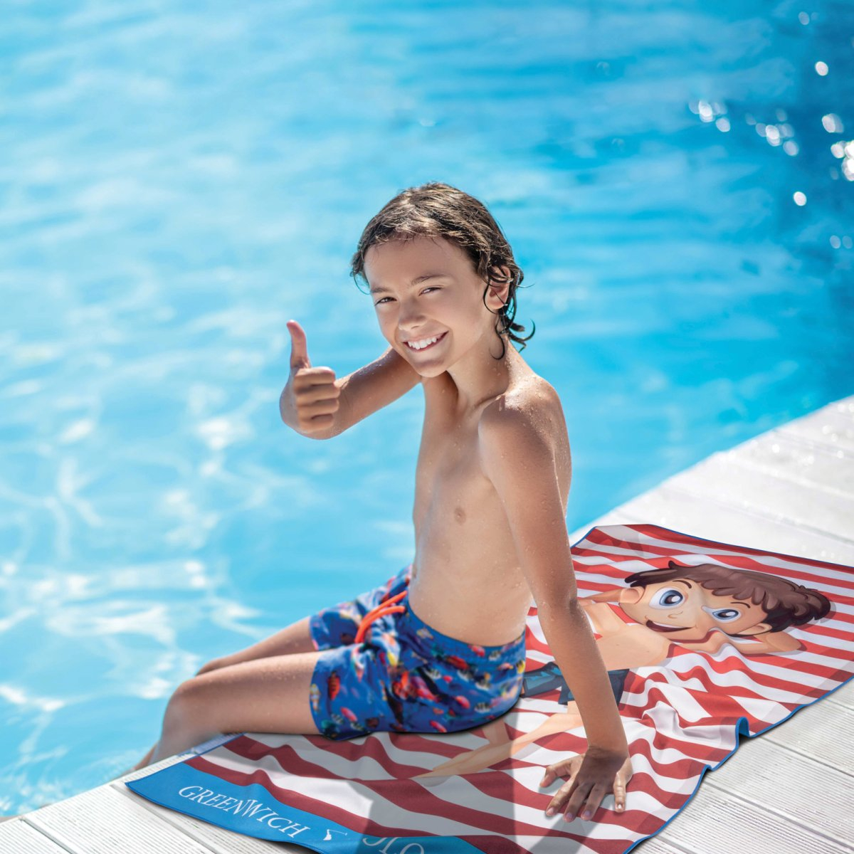 Παιδική Πετσέτα Θαλάσσης Microfiber 2 Όψεων (70X140) Greenwich Polo Club Junior 4181 Home Πετσέτες Παιδικές Spitishop