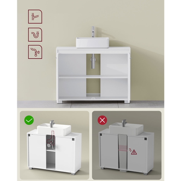 Ντουλάπι Νιπτήρα Μπάνιου (80x30x60) Vasagle BBK515W01