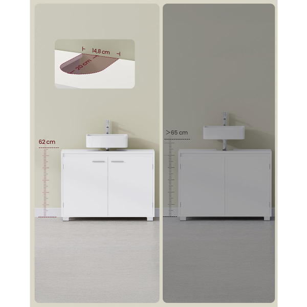 Ντουλάπι Νιπτήρα Μπάνιου (80x30x60) Vasagle BBK515W01