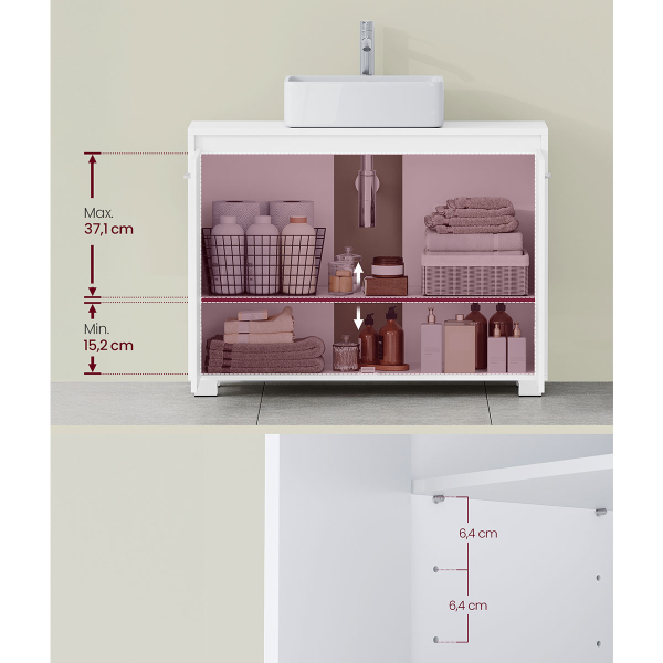 Ντουλάπι Νιπτήρα Μπάνιου (80x30x60) Vasagle BBK515W01