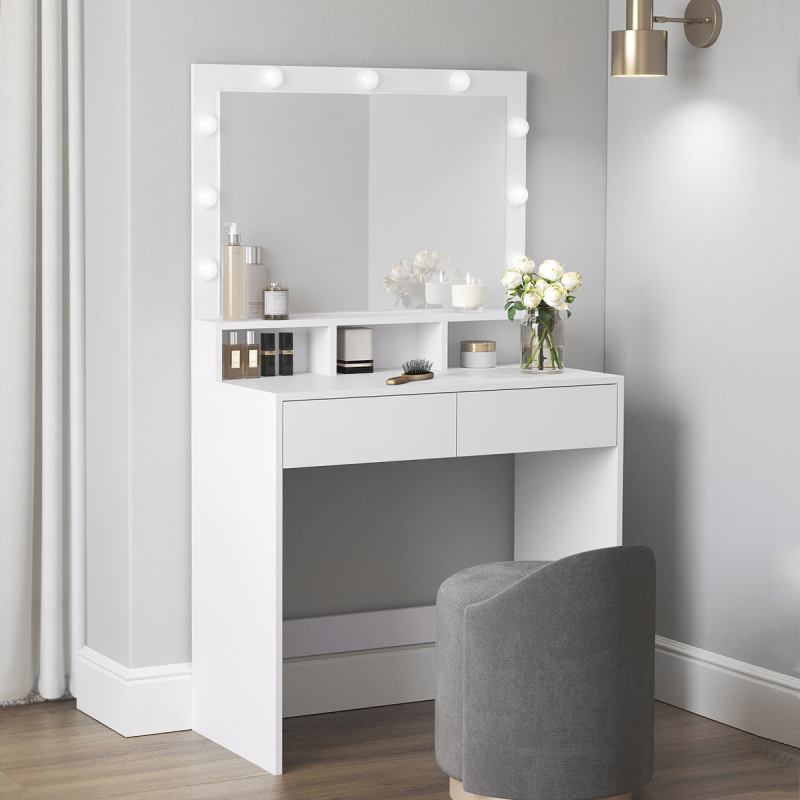 Μπουντουάρ Με Καθρέφτη & Φως (80x40x140) Vasagle RDT120WB01