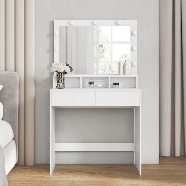 Μπουντουάρ Με Καθρέφτη & Φως (80x40x140) Vasagle RDT120WB01