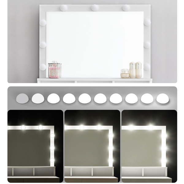 Μπουντουάρ Με Καθρέφτη & Φως (80x40x140) Vasagle RDT120WB01