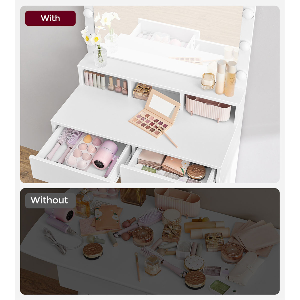 Μπουντουάρ Με Καθρέφτη & Φως (80x40x140) Vasagle RDT120WB01