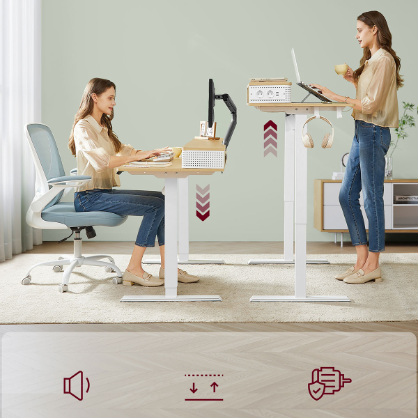 Ηλεκτρικό Γραφείο Με Ενσωματωμένες Πρίζες (140x60x72/120) & Ρυθμιζόμενο Ύψος Vasagle LSD184YD01