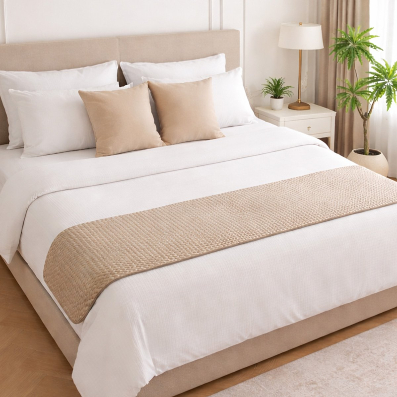 Βελουτέ Τραβέρσα Κρεβατιού (55x250) Melinen Omnia Greige