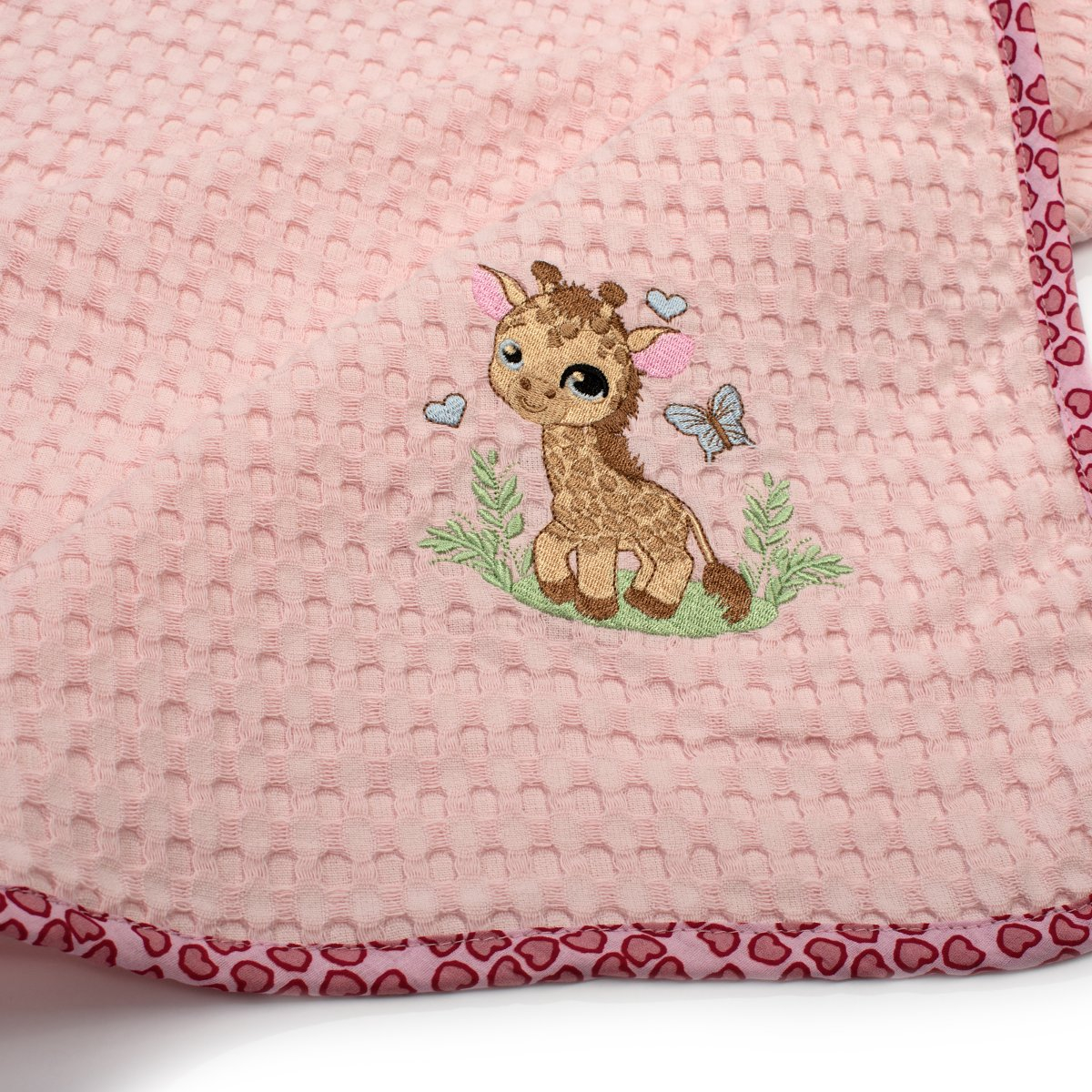 Κουβέρτα Πικέ Αγκαλιάς (80X110) Dimcol Giraffe 171 Pink Home Βρεφικά Προίκα Μωρού Κουβέρτες Βρεφικές Καλοκαιρινές Spitishop