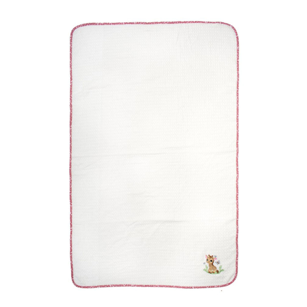 Κουβέρτα Πικέ Αγκαλιάς (80x110) Dimcol Giraffe 172 White-Pink