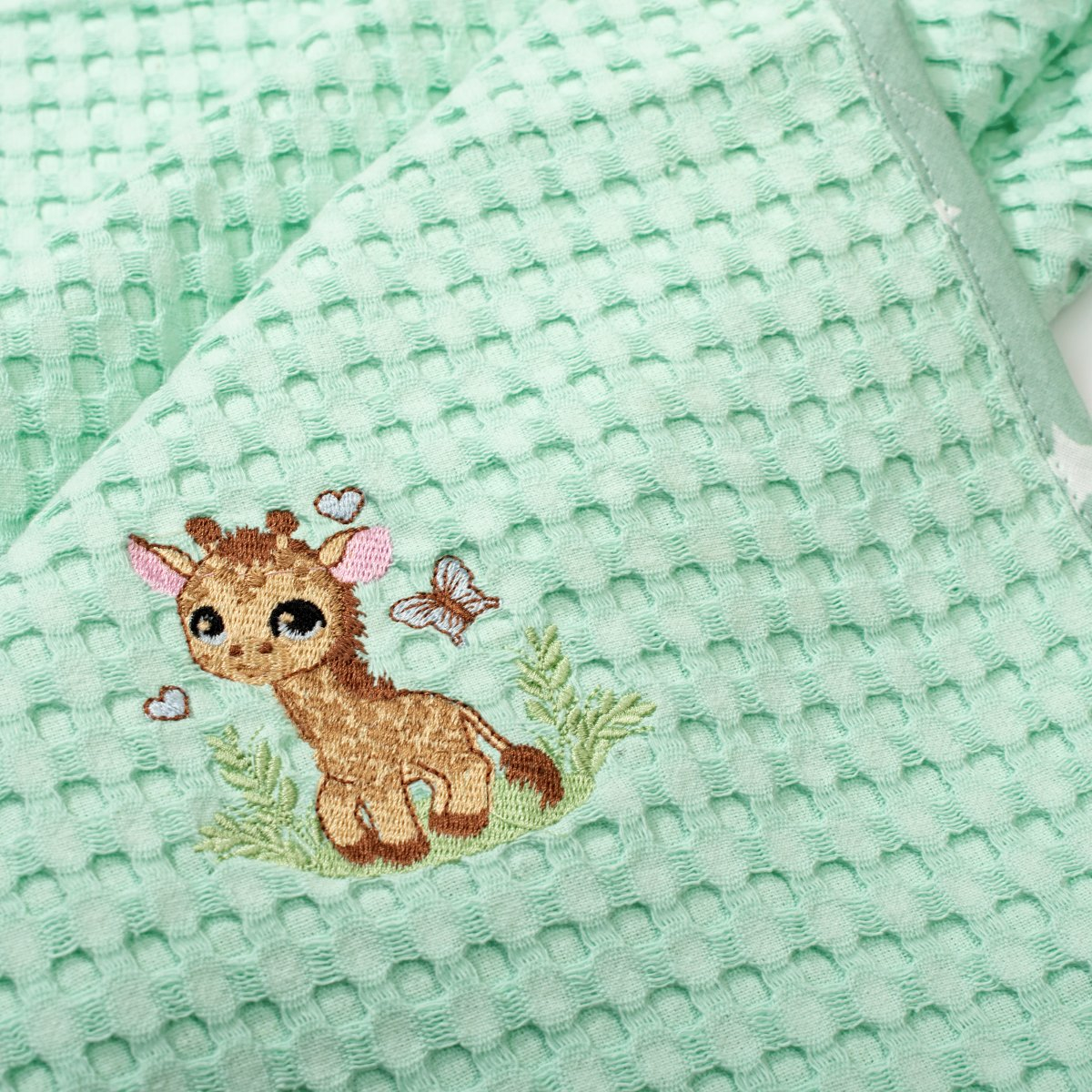 Κουβέρτα Πικέ Αγκαλιάς (80X110) Dimcol Giraffe 174 Mint Home Βρεφικά Προίκα Μωρού Κουβέρτες Βρεφικές Καλοκαιρινές Spitishop
