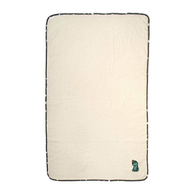 Κουβέρτα Πικέ Αγκαλιάς (80x110) Dimcol Dinosaur 181 Ecru-Grey