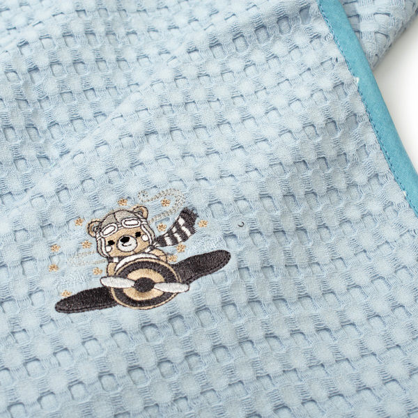 Κουβέρτα Πικέ Αγκαλιάς (80x110) Dimcol Aviator 183 Sky Blue