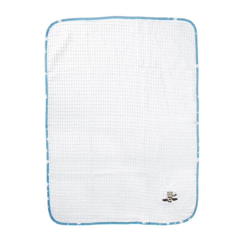 Κουβέρτα Πικέ Αγκαλιάς (80x110) Dimcol Aviator 184 White-Sky Blue